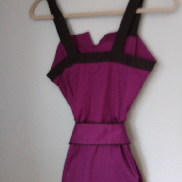 Purple and Black Dress Sleeveless Wide Straps with Removable Belt - Picture 3 of 7